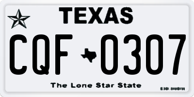 TX license plate CQF0307
