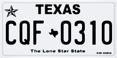 TX license plate CQF0310