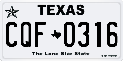 TX license plate CQF0316