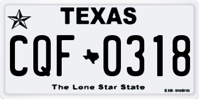 TX license plate CQF0318