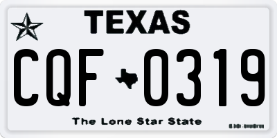 TX license plate CQF0319