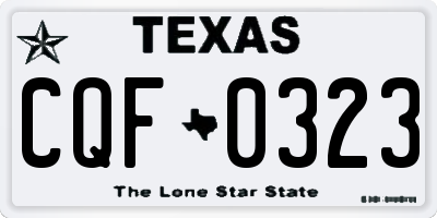 TX license plate CQF0323