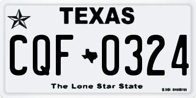 TX license plate CQF0324