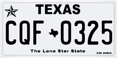 TX license plate CQF0325