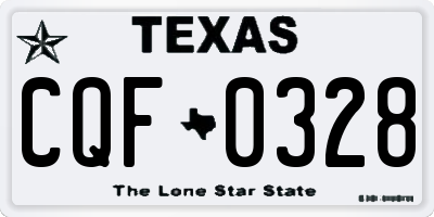 TX license plate CQF0328