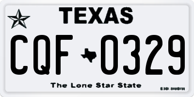 TX license plate CQF0329