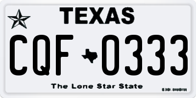 TX license plate CQF0333