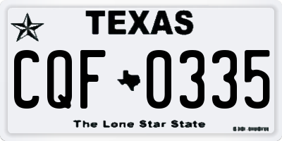 TX license plate CQF0335