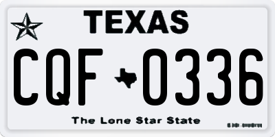 TX license plate CQF0336