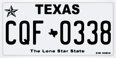 TX license plate CQF0338