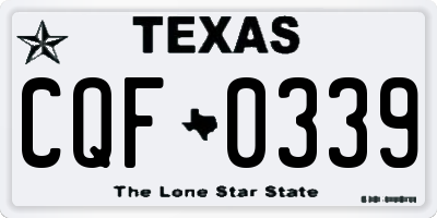 TX license plate CQF0339