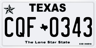 TX license plate CQF0343