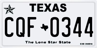 TX license plate CQF0344