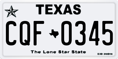 TX license plate CQF0345