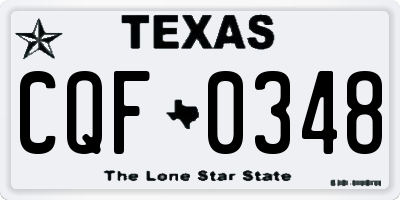 TX license plate CQF0348