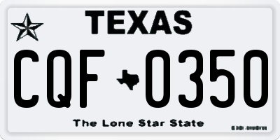 TX license plate CQF0350