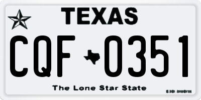 TX license plate CQF0351