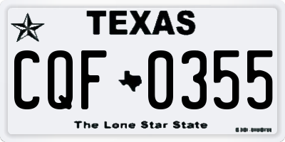 TX license plate CQF0355