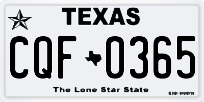 TX license plate CQF0365