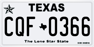 TX license plate CQF0366