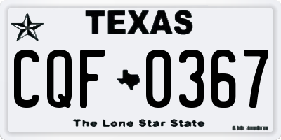 TX license plate CQF0367