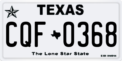 TX license plate CQF0368