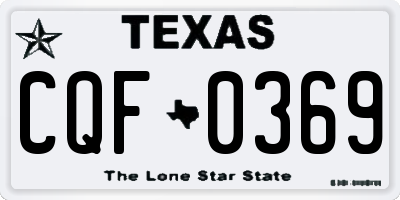 TX license plate CQF0369