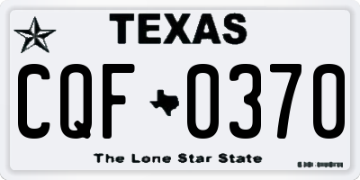 TX license plate CQF0370