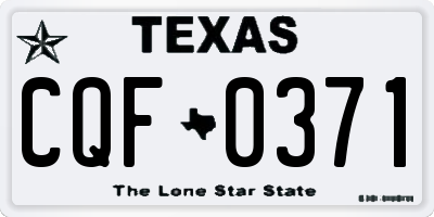 TX license plate CQF0371