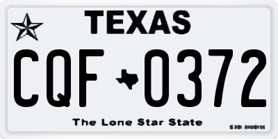 TX license plate CQF0372