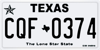 TX license plate CQF0374