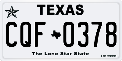 TX license plate CQF0378