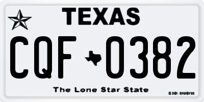 TX license plate CQF0382