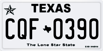 TX license plate CQF0390