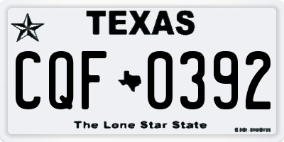 TX license plate CQF0392