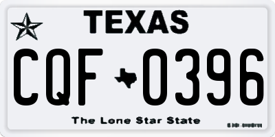 TX license plate CQF0396