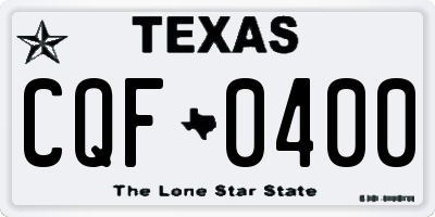 TX license plate CQF0400