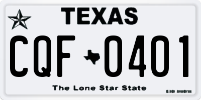 TX license plate CQF0401