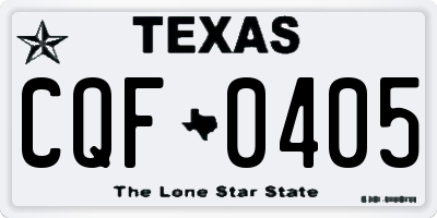 TX license plate CQF0405