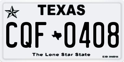 TX license plate CQF0408