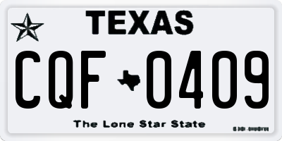 TX license plate CQF0409