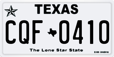 TX license plate CQF0410
