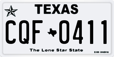 TX license plate CQF0411