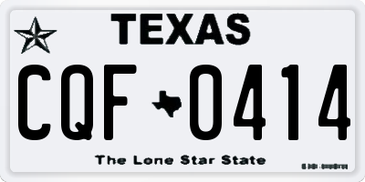 TX license plate CQF0414