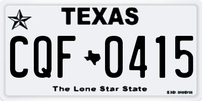 TX license plate CQF0415