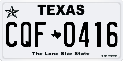 TX license plate CQF0416