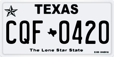 TX license plate CQF0420