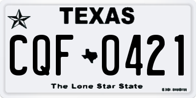 TX license plate CQF0421