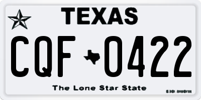 TX license plate CQF0422