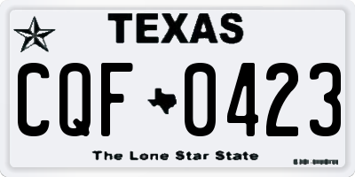 TX license plate CQF0423